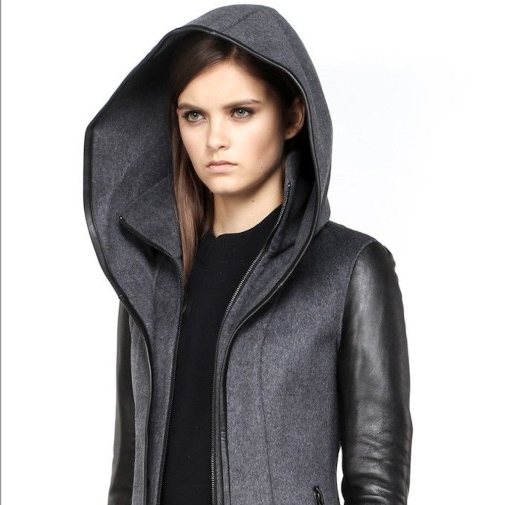 MACKAGE HOODIE DESIGNER JACKET COAT WOOL LAMBSKIN XS
